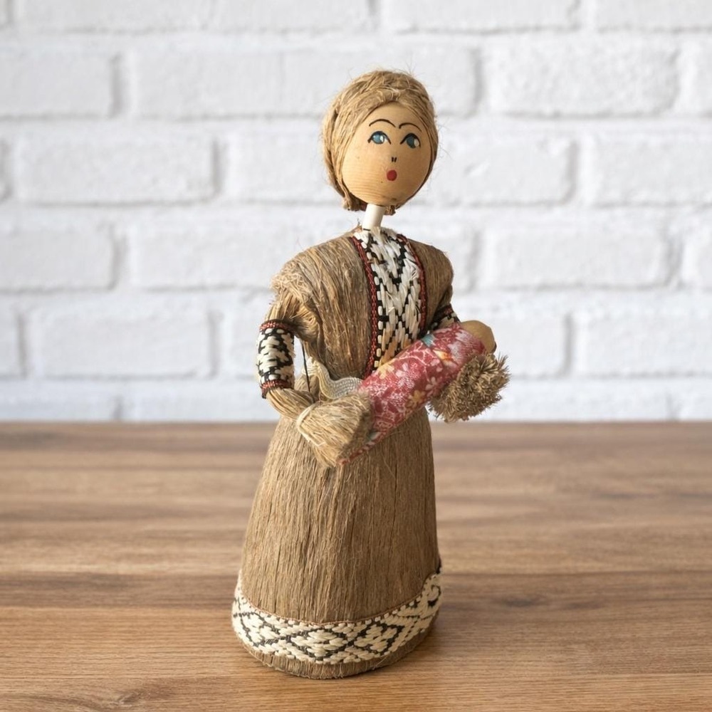 Vintage 1996 Belarusian Straw Folk Art Doll Matulya Mother Original Tags